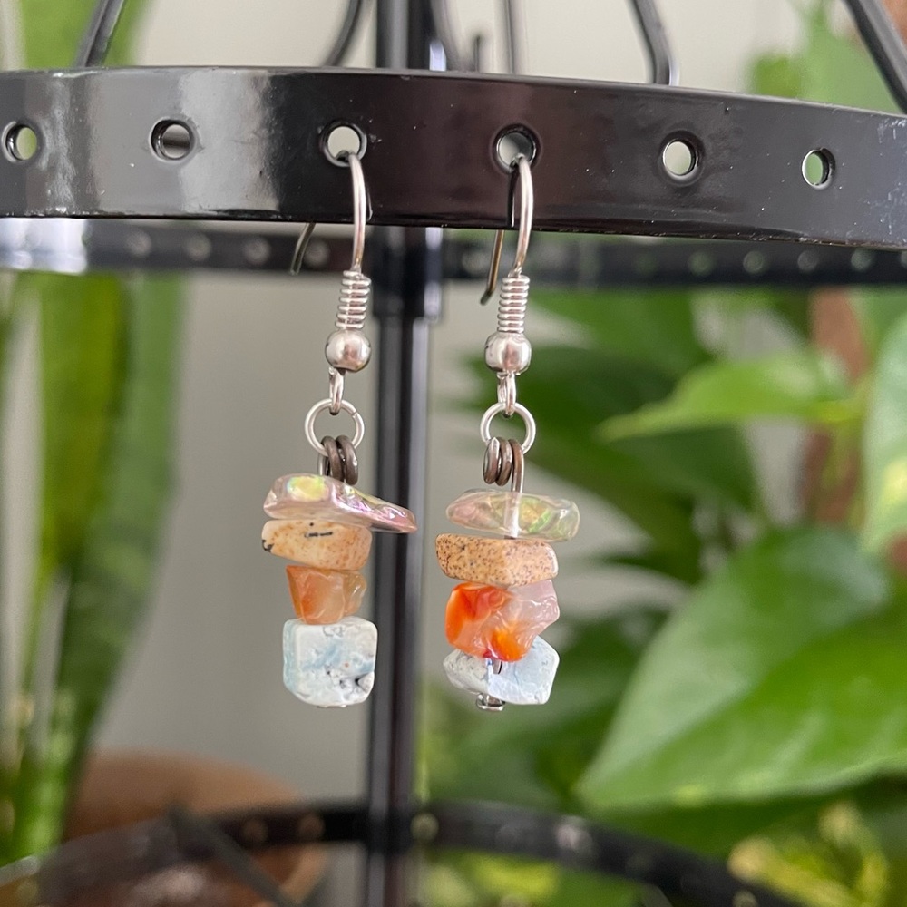 Handmade Stone Bead Earrings